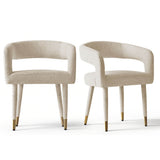 Anna Modern Upholstered Dining Chairs with Arm (Set of 2)