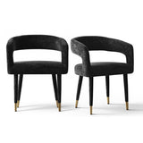 Anna Modern Upholstered Dining Chairs with Arm (Set of 2)