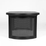Aodai 48" Oak Wood & Rattan Oval Coffee Table