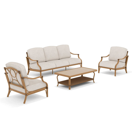 Arcadia Outdoor Sofa and 2 Chairs with Coffee Table