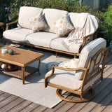 Arcadia Patio Sofa and 2 Swivel Chairs with Coffee Table