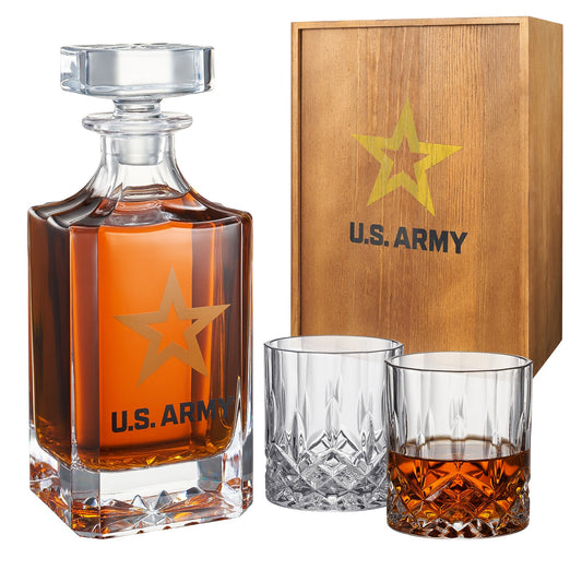 Army Whiskey Decanter Gift Set | 730mL Decanter 2 Whiskey Glass