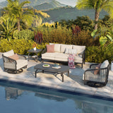 Asheville 5-Piece Aluminum Outdoor Swivel Conversation Set