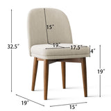 Athena Linen Upholstered Solid Wood Dining Chairs (Set of 4)