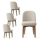 Athena Linen Upholstered Solid Wood Dining Chairs (Set of 4)