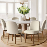Athena Linen Upholstered Solid Wood Dining Chairs (Set of 4)