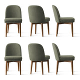 Athena Linen Upholstered Solid Wood Dining Chairs (Set of 6)
