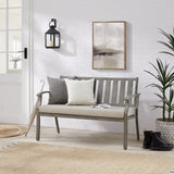 PEAKHOME Azur Patio Aluminum Bench with Sunbrella® Cushions