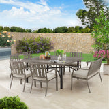 PEAKHOME Azur 8-Person Patio Square Dining Table Set With Sunbrella® Cushions