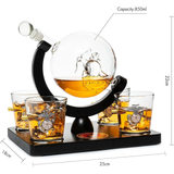 Marine Decanter Set With Four 3 oz Shot Glasses 1000ml