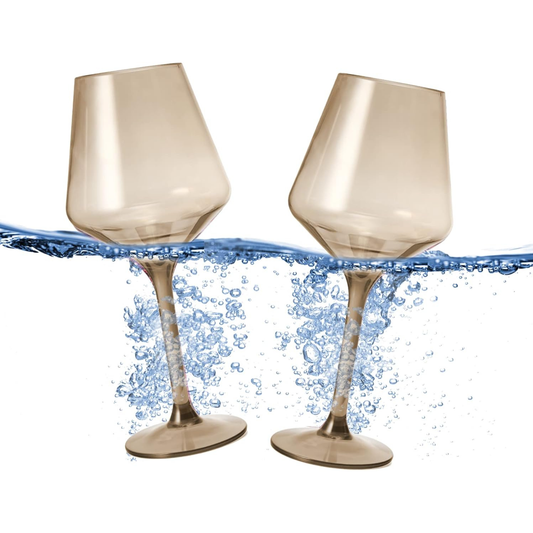 Floating Wine Glasses for Pool - Set of 2-18 OZ (Smoke)