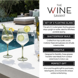 Floating Wine Glasses for Pool - Set of 2-15 OZ (Muted Green)