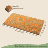 Olive Floral Coir Doormat - 17”x30”