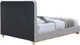 Nolita Linen Textured Bed - Luxurious Soft Fabric with Solid Wood Base for Elegant Bedroom Upgrade