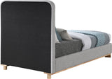 Nolita Linen Textured Bed - Luxurious Soft Fabric with Solid Wood Base for Elegant Bedroom Upgrade