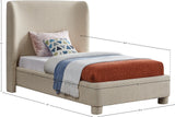 Penny Twin Bed - Elegant Upholstered Bed with Curved Headboard for Stylish Bedroom Decor Upgrade