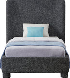 Penny Twin Bed - Elegant Upholstered Bed with Curved Headboard for Stylish Bedroom Decor Upgrade