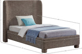 Penny Twin Bed - Elegant Upholstered Bed with Curved Headboard for Stylish Bedroom Decor Upgrade