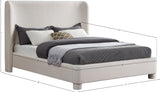 Penny Polyester Fabric Queen Bed - Elegant Curved Headboard for a Luxurious Bedroom Upgrade