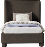 Penny Twin Bed - Elegant Upholstered Bed with Curved Headboard for Stylish Bedroom Decor Upgrade