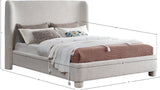 Penny Polyester Fabric Queen Bed - Elegant Curved Headboard for a Luxurious Bedroom Upgrade
