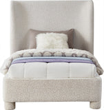 Penny Twin Bed - Elegant Upholstered Bed with Curved Headboard for Stylish Bedroom Decor Upgrade