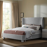 Penny King Bed - Elegant Upholstered Design with Curved Headboard for Luxurious Bedroom Makeover
