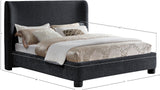 Penny Polyester Fabric Queen Bed - Elegant Curved Headboard for a Luxurious Bedroom Upgrade