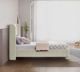 Penny Twin Bed - Elegant Upholstered Bed with Curved Headboard for Stylish Bedroom Decor Upgrade