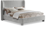 Penny King Bed - Elegant Upholstered Design with Curved Headboard for Luxurious Bedroom Makeover