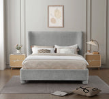 Penny Polyester Fabric Queen Bed - Elegant Curved Headboard for a Luxurious Bedroom Upgrade