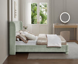Penny Polyester Fabric Queen Bed - Elegant Curved Headboard for a Luxurious Bedroom Upgrade