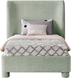 Penny Twin Bed - Elegant Upholstered Bed with Curved Headboard for Stylish Bedroom Decor Upgrade