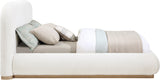 Vaughn Cream Boucle Bed – Cozy, Contemporary Design with Natural Wood Base for Ultimate Comfort