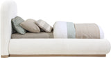 Vaughn Cream Boucle Bed – Cozy, Contemporary Design with Natural Wood Base for Ultimate Comfort