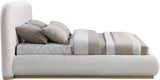 Vaughn Bed – Cozy Chenille Upholstered Platform Bed with Natural Wood Base for Modern Bedrooms