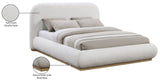 Vaughn Bed – Cozy Chenille Upholstered Platform Bed with Natural Wood Base for Modern Bedrooms