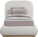 Vaughn Bed – Cozy Chenille Upholstered Platform Bed with Natural Wood Base for Modern Bedrooms