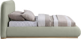 Vaughn Bed – Cozy Chenille Upholstered Platform Bed with Natural Wood Base for Modern Bedrooms