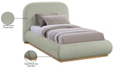 Vaughn Bed – Cozy Chenille Upholstered Platform Bed with Natural Wood Base for Modern Bedrooms