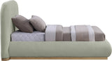 Vaughn Bed – Cozy Chenille Upholstered Platform Bed with Natural Wood Base for Modern Bedrooms
