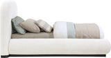 Vaughn Cream Boucle Bed - Cozy Contemporary Design with Sturdy Black Wood Base for Ultimate Comfort