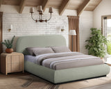 Vaughn Cozy Chenille Bed with Sturdy Wood Frame for a Stylish and Inviting Bedroom Retreat