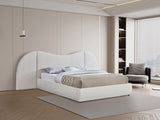 Everest Boucle Fabric Bed: Luxurious Contemporary Design with Removable Panels for Adaptable Comfort