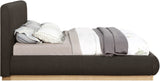 Rigby Art Deco King Bed in Rich Black Boucle Fabric with Fluted Base - Stylish & Modern Design