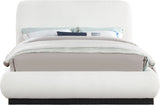 Rigby Art Deco King Bed in Rich Cream Linen with Fluted Black Base – Stylish, Slatted Design & Easy Assembly