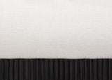 Rigby Art Deco King Bed in Rich Cream Linen with Fluted Black Base – Stylish, Slatted Design & Easy Assembly