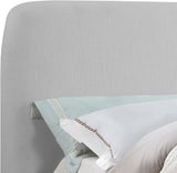 Rigby Art Deco King Bed in Rich Cream Linen with Fluted Black Base – Stylish, Slatted Design & Easy Assembly