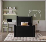 Elias Velvet Twin Bed - Elegant Minimalist Design with Solid Wood Frame for Contemporary Bedrooms