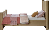 Elias Velvet Twin Bed - Elegant Minimalist Design with Solid Wood Frame for Contemporary Bedrooms